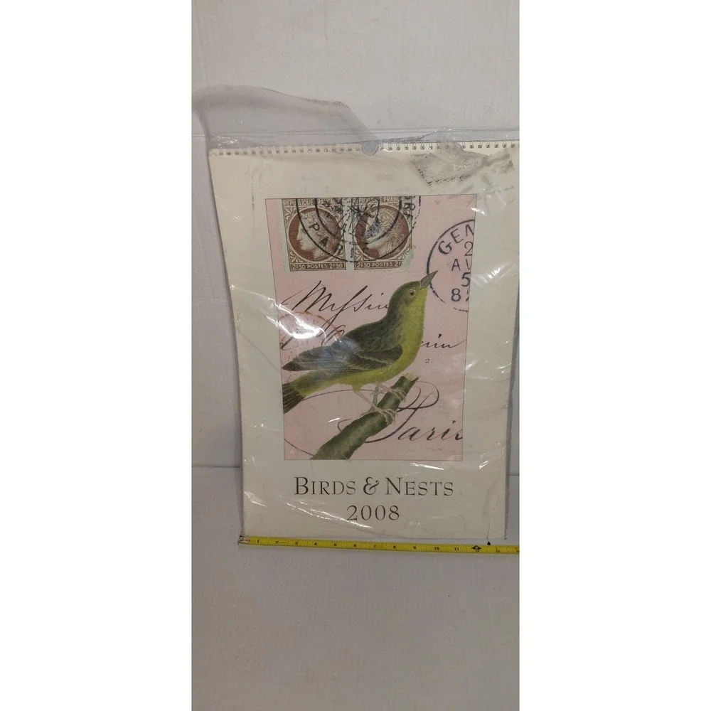 vintage collectible Birds & Nests 2008 Calendar artistic ornithology ephemera.